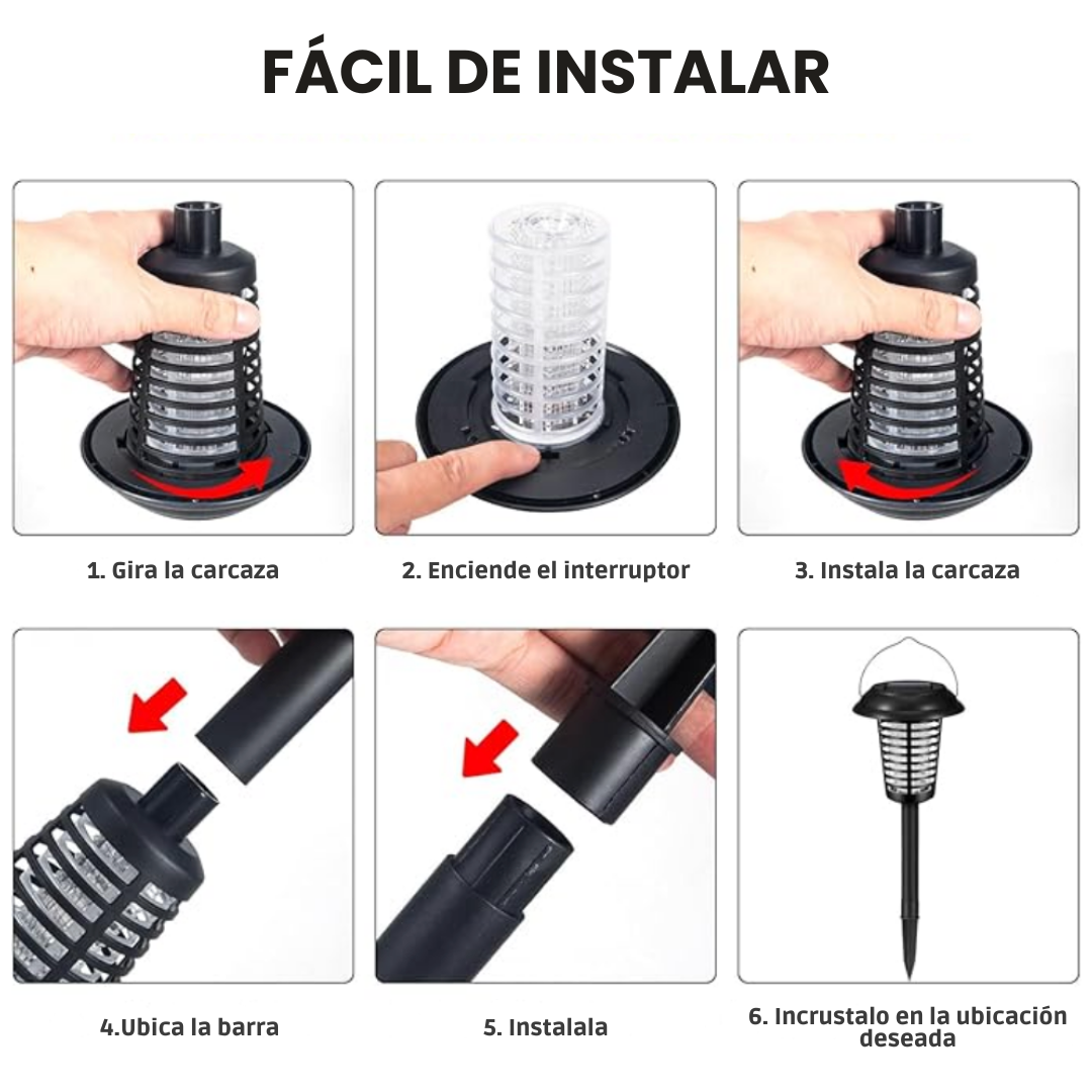 SolarKiller: Lámpara solar antimosquitos 3 en 1