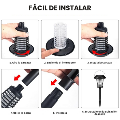 SolarKiller: Lámpara solar antimosquitos 3 en 1